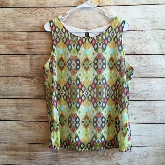 TULLE BRAND TOP IN GEOMETRIC PRINT‎ - Picture 1 of 6